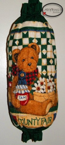 Plastic bag holder - Grocery bag recycler - Small - Teddy bear and honey pot