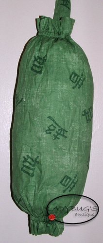 Plastic bag holder - Grocery bag recycler - Small - Jade oriental letters