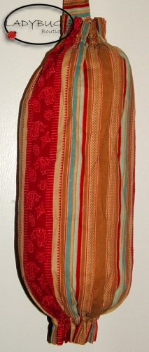 Plastic bag holder - Grocery bag recycler - Small - Earth tones stripes