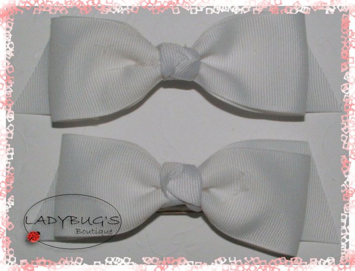 Custom Boutique hairbows - White