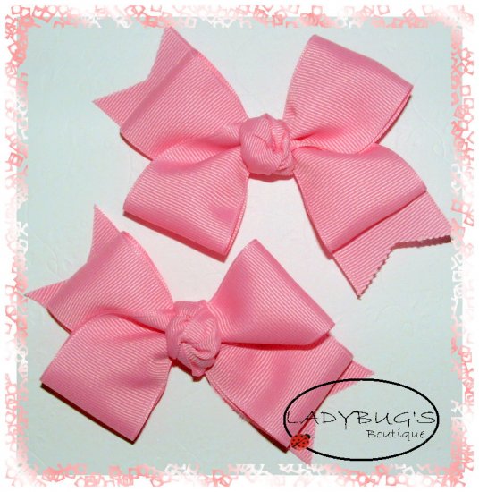 Custom Boutique hairbows - Pink - Double loop