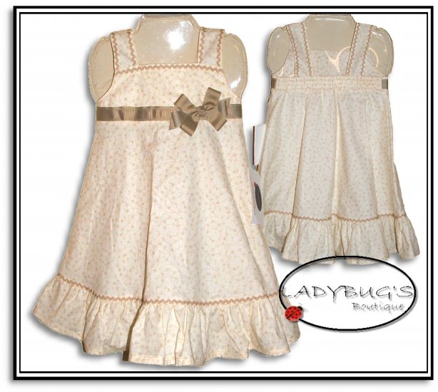 Custom Boutique dress * Beige Ivy Sz 3