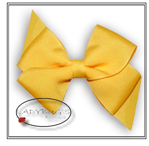 4" Custom Boutique hairbow - Yellow * French Barrette
