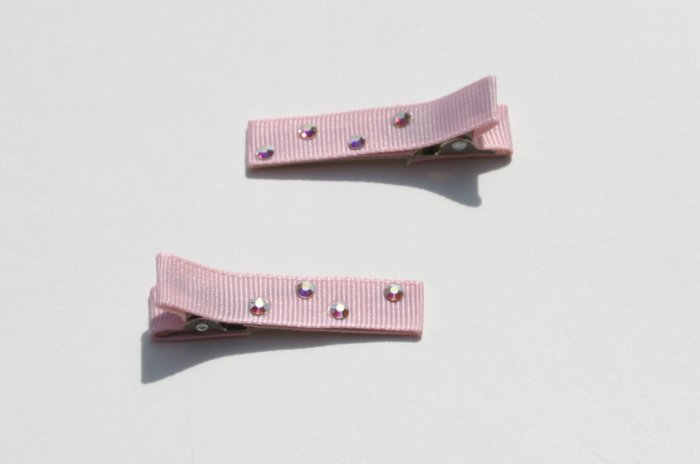 New Set 2 BOUTIQUE PINK Hair clips w/ crystals Hair accessories www.absolutelydaisy.ecrater.com