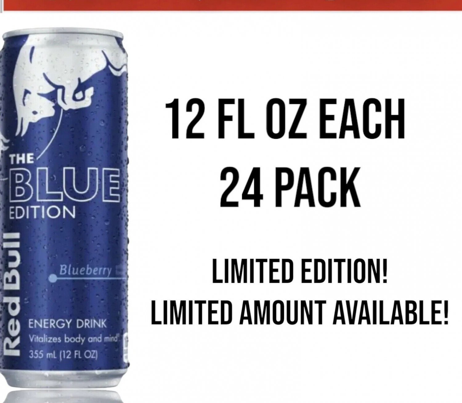 Red Bull Energy Drink Blue Edition Blueberry 12 Fl OZ Each 24 PACK