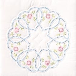Jack Dempsey White Quilt Blocks ~ Starburst of Hearts 732-33