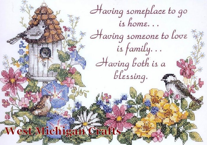 Dimensions Flowery Verse Stamped Cross Stitch Kit 3160