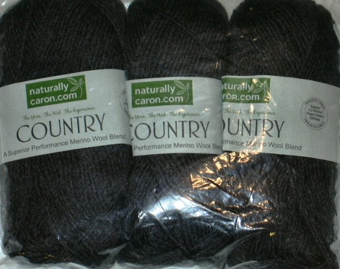 Naturally Caron Country Yarn 3 oz skein ~ Charcoal 0016
