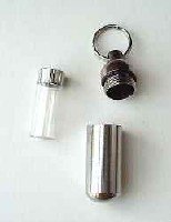 Dog Keychain Urn & Vial DISCREET pet memorial cremation
