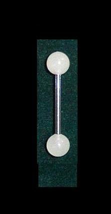 One white Glow in the Dark tongue ring