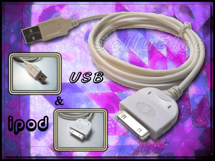 USB 2.0 DATA CABLE for iPod NANO, Video, Mini etc.