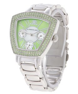 JLO Trapezoid Lime Dial Crystal Bracelet Watch