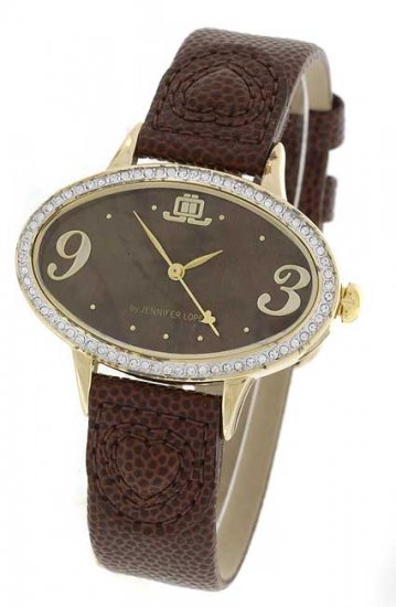JLO Goldtone Oval Watch
