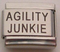 DOG AGILITY JUNKIE ITALIAN CHARM/CHARMS FOR ZOPPINI