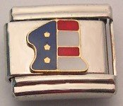 #1 AMERICAN USA FLAG ITALIAN CHARM/CHARMS FOR ZOPPINI