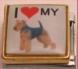 I LOVE MY AIRDALE DOG ITALIAN CHARM/CHARMS PICTURE