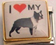 I LOVE MY BOSTON TERRIER DOG ITALIAN CHARM/CHARMS