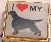 I LOVE MY GORDEN SETTER DOG PUPPY ITALIAN CHARM/CHARMS