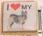 I LOVE MY NORWEGIAN ELKHOUND DOG ITALIAN CHARM/CHARMS