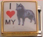 I LOVE MY SCHIPPERKE DOG ITALIAN CHARM/CHARMS PICTURE