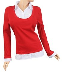 New With Tags Red Classic Chic Sporty Sweater Top Plus Size 1X