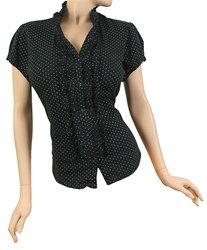 NWT Torrid Black Double-Ruffle Dot Blouse Top Plus Size 2X