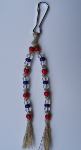 Hemp & Glass Beads -Zipper Pull #ZP0050