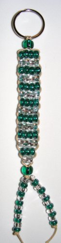 Beaded Key Chain- Aqua & Clear #KC0031