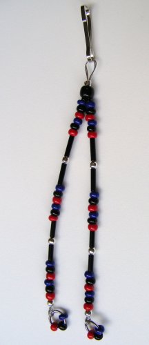 Zipper Pull- Black/ Silver / Blue / Red