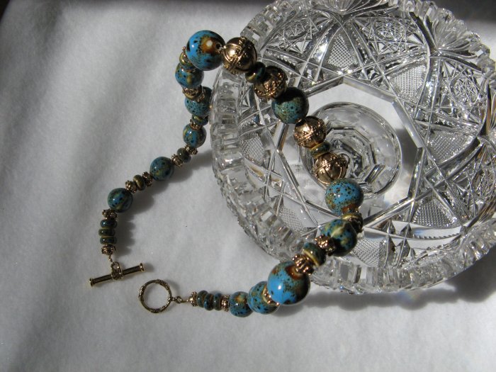 Turquoise with brass