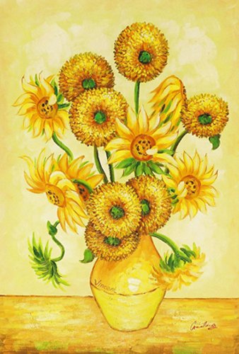 Handmade oil painting - sunflower