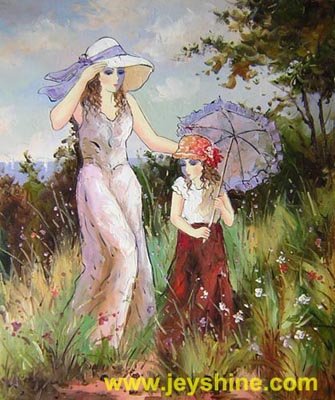 ART oil painting-repro mother child modern Figures