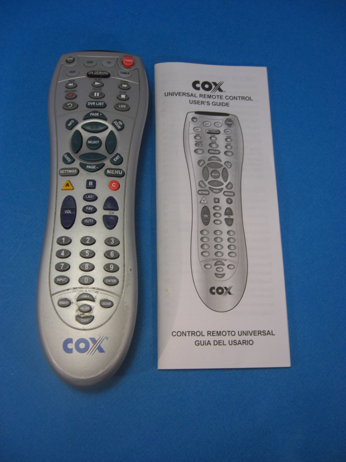 Cox 7820abp1 Sa R Digital Cable Remote Control On Demand W Manual