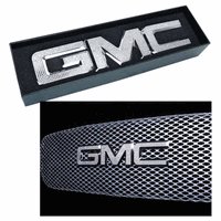Iced Out EMZ Chrome Grille Emblem "GMC" with Clear Crystals, Each