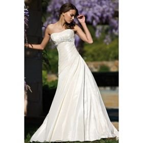 A-line Sweetheart Floor-length Sleeveless Taffeta Wedding Dresses for Bride 2009 Style (WSW0015)