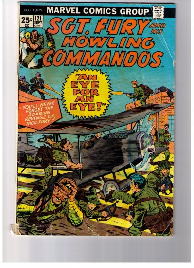 Marvel Comic SGT. FURY AND HIS HOWLING COMMANDOS No 121 1974