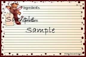 Giraffe With Tag Recipe Card 6969