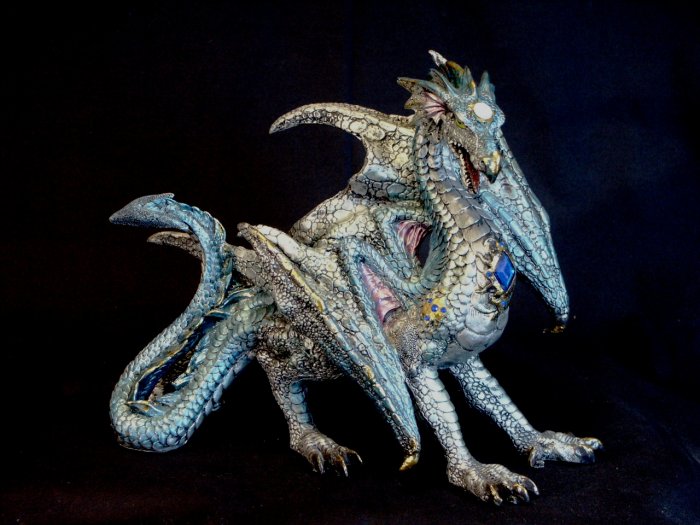 Dragon Multicolored Metallic-Finished Statue Figurine