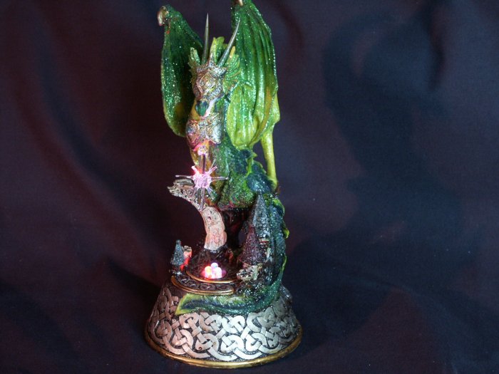 Dragon Metallic-Finished Figurine with L.E.D. Lights