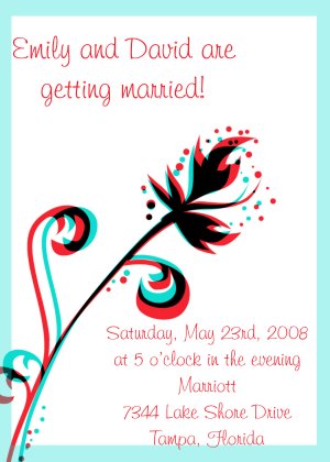 red and tiffany blue wedding invitations