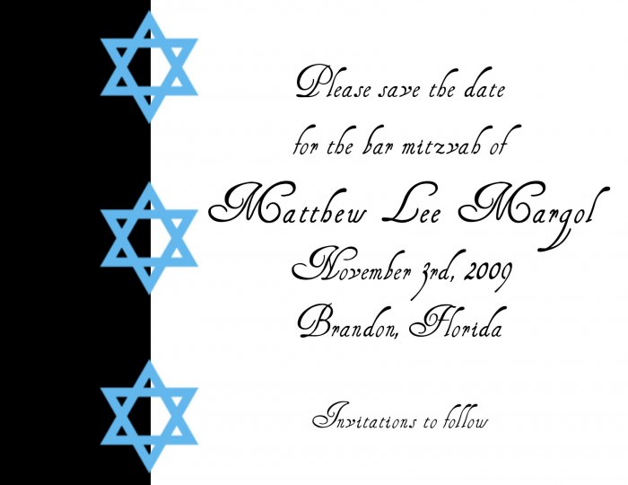 Bar Mitzvah - save the date