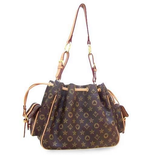 Drawstring Satchel Tote (Brown)