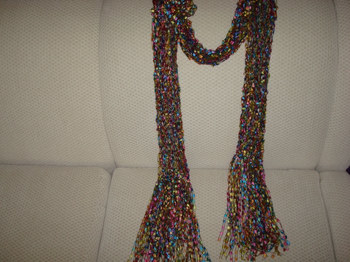 Rainbow Colored Ribbon Scarf