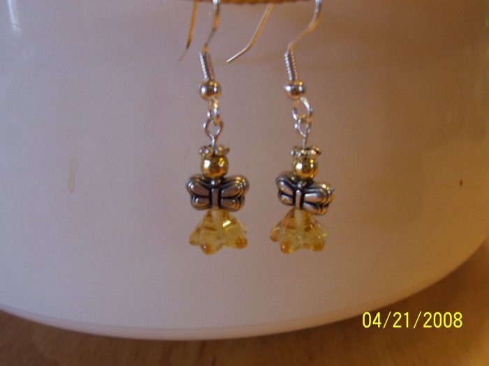 Adorable Silver and Gold "Angel" Earrings
