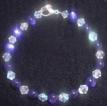 Purple Fire Polished Glass Bracelet