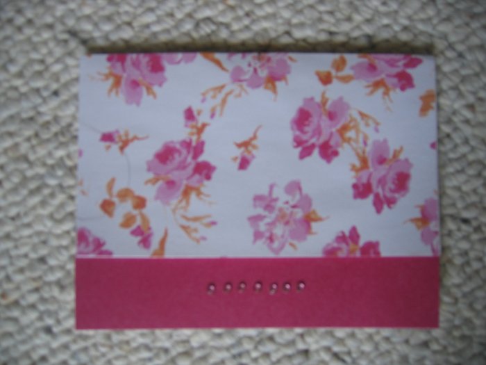 Handmade pink roses and rhinestones 5 pack
