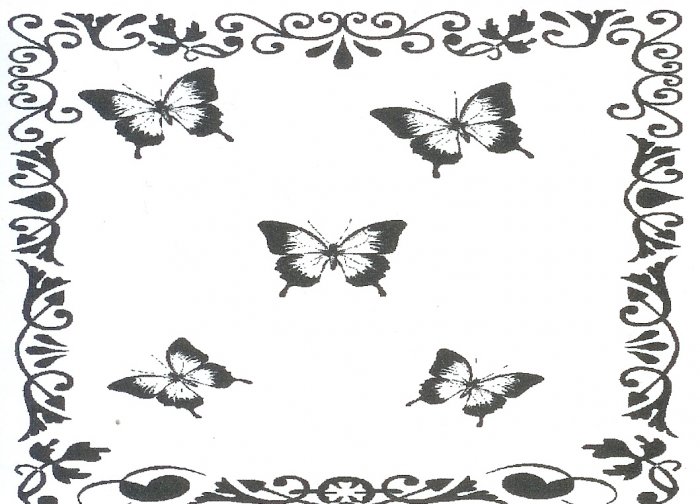 handmade card black and white with butterflies