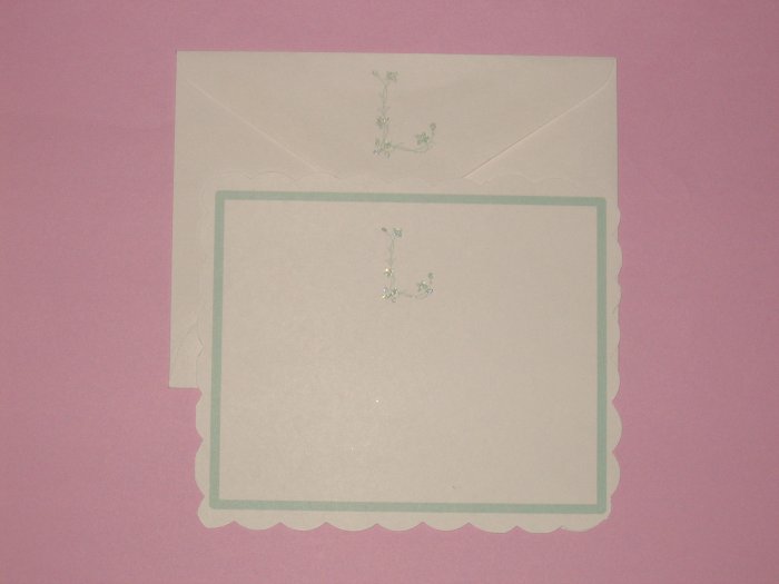 handmade monogram cards and decorated envelopes 5 pack