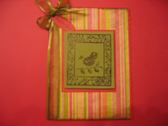 Handmade bird thank you card