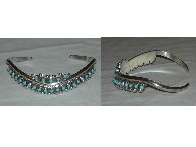 Zuni snake eye turquoise bracelet